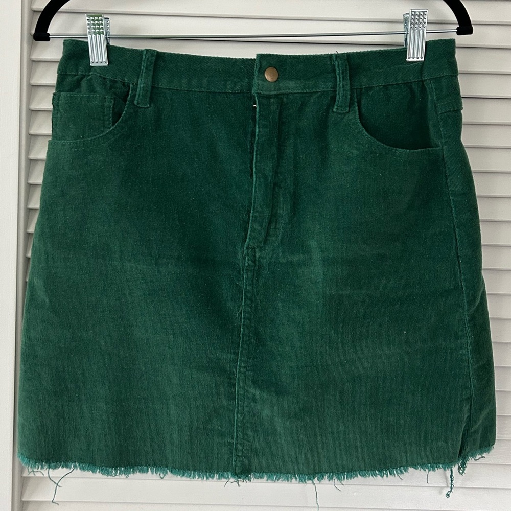 Green corduroy mini skirt - Newbury Kustom